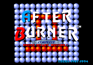 After Burner Complete title screen for Mega Drive 32X